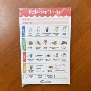 Tiny Expressions Restaurant Order Notepad New